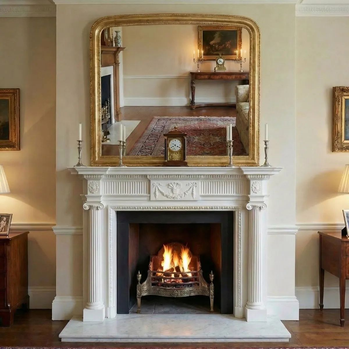 This gold leaf overmantle mirror - Image 2