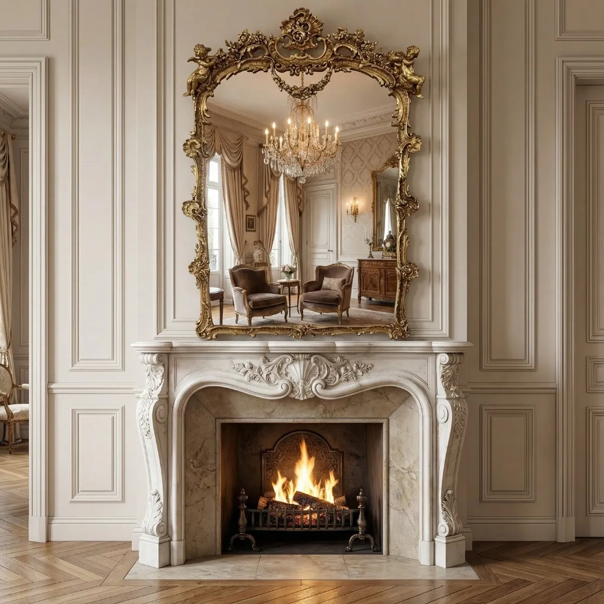 Very highly decorative French style Mirror