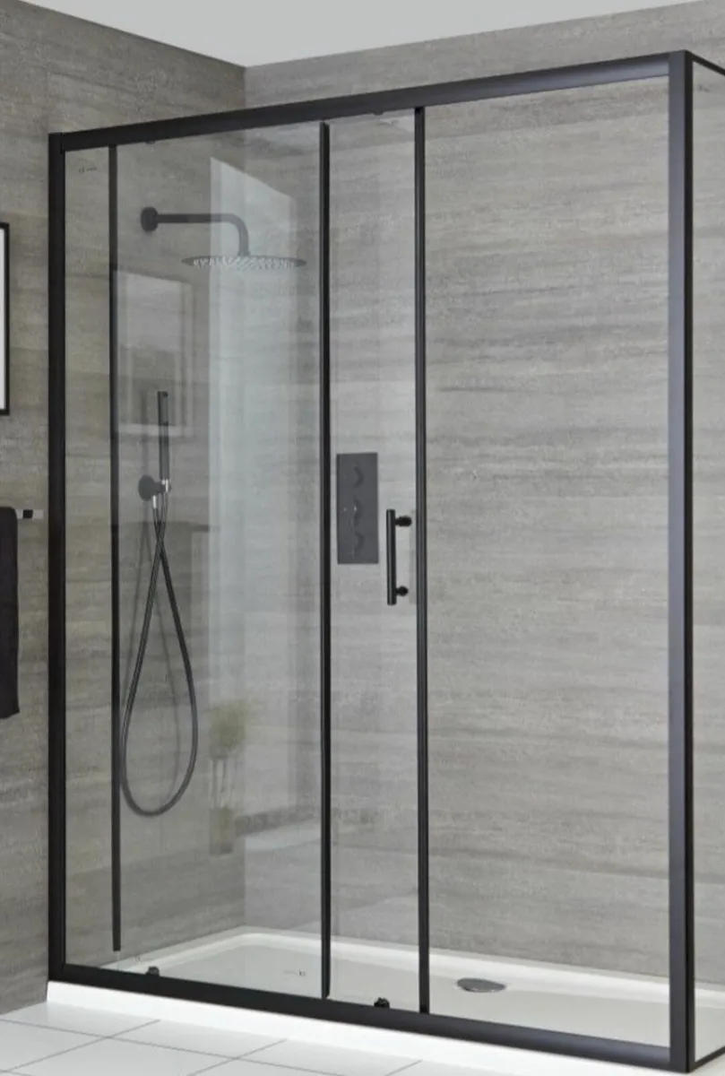 Milano Nero Black Sliding Shower Door (Brand New) - Image 1