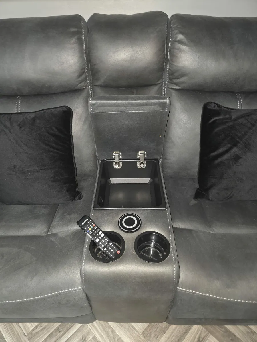 Electric Recliner 2 Seater Couch with Console - Image 2