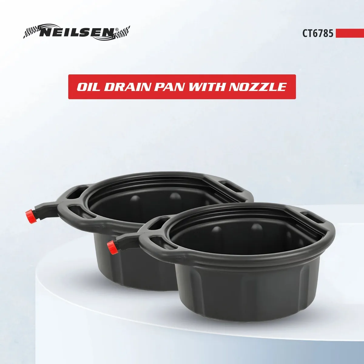 8L Oil Drain Pan With Nozzle - Image 2