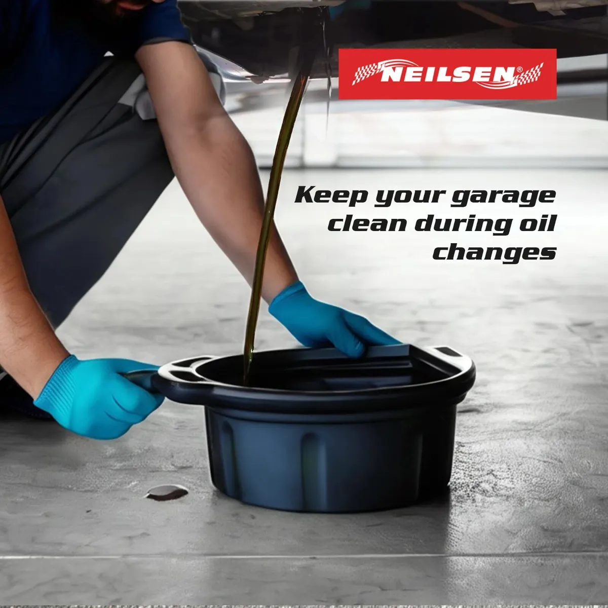 8L Oil Drain Pan With Nozzle - Image 4