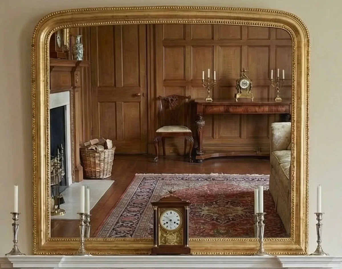 This gold leaf overmantle mirror - Image 1