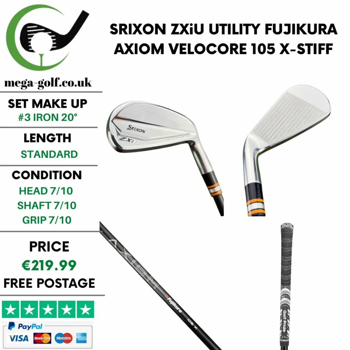 Srixon ZXiU Utility #3 Iron 20° / X-Stiff - Image 1
