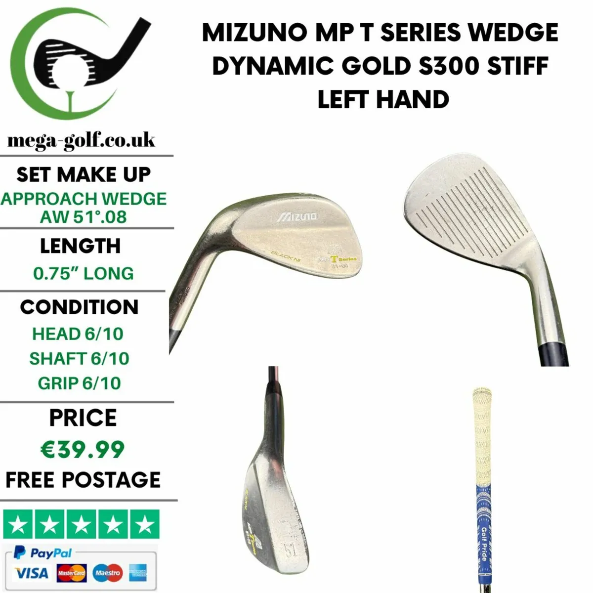 Mizuno MP T Series Wedge Aw 51°.08 / Stiff - Image 1