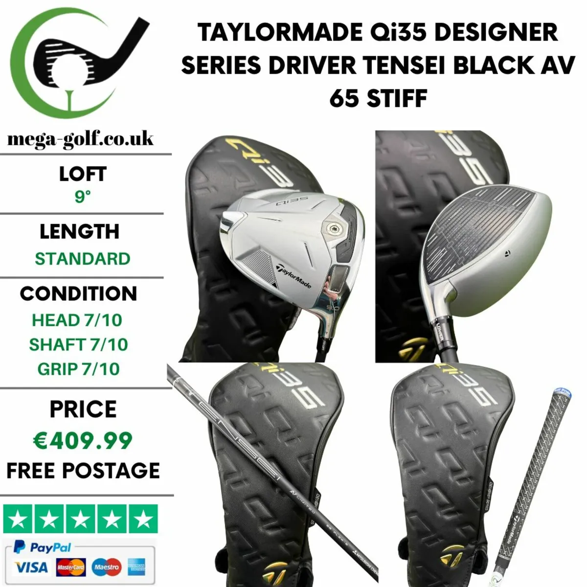 Taylormade Qi35 Designer Series Driver / 9° /Stiff - Image 1