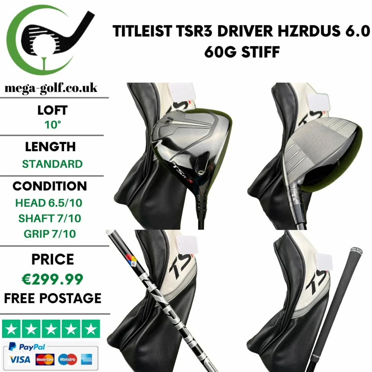 Titleist TSR3 Driver / 10° / Hzrdus 6.0 60g Stiff - Image 1