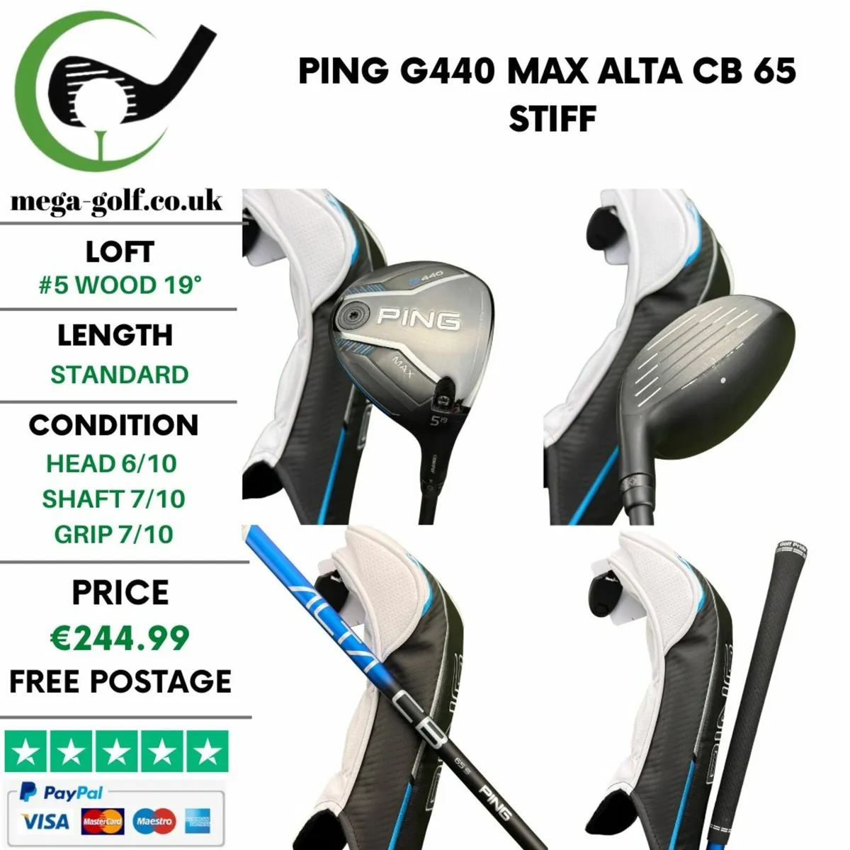 Ping G440 Max #5 Wood 19° / Alta CB 65 Stiff - Image 1