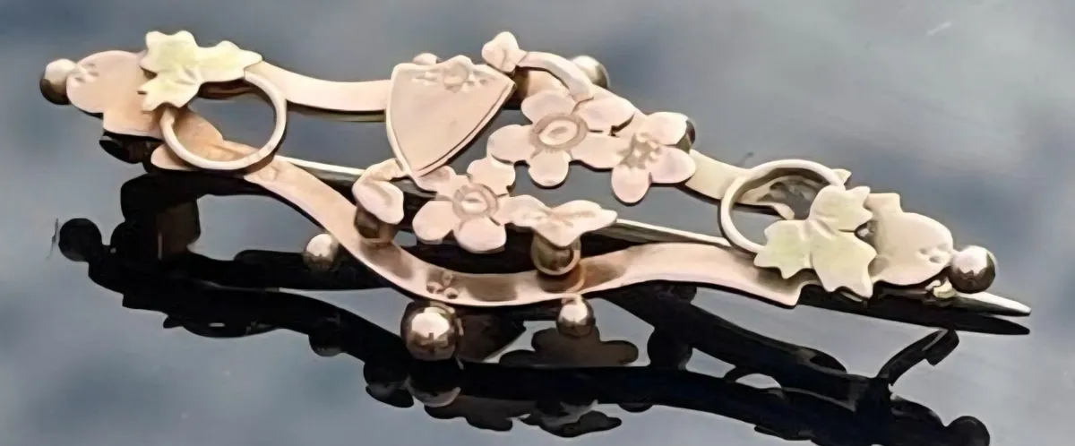 Antique Victorian 9ct Gold "Forget-Me-Not" Brooch