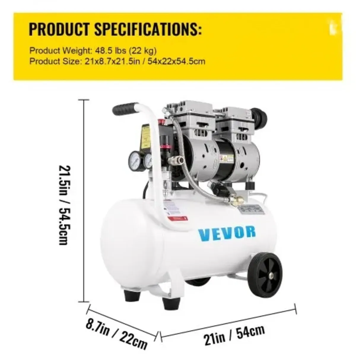 Air Compressor 20.8 L, Portable Air Compressor 1 H - Image 3