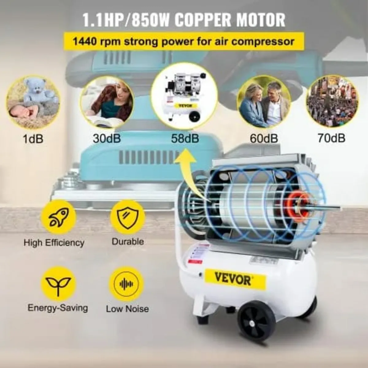 Air Compressor, 18L/4 Gallon Air Compressor Tank, - Image 2