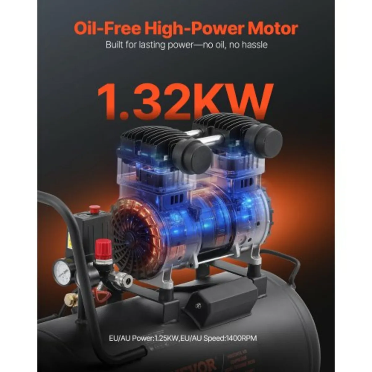 Air Compressor, 15 Gallon Steel Tank, 2HP 5.3 CFM - Image 3