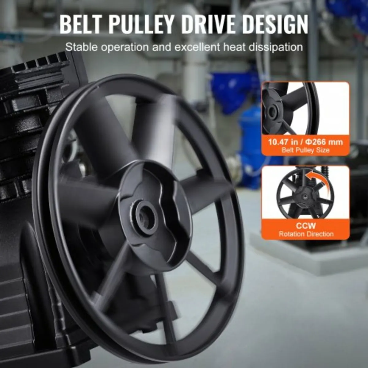 Air Compressor Pump Head, 3HP 5.8CFM  90PSI, Twin - Image 3