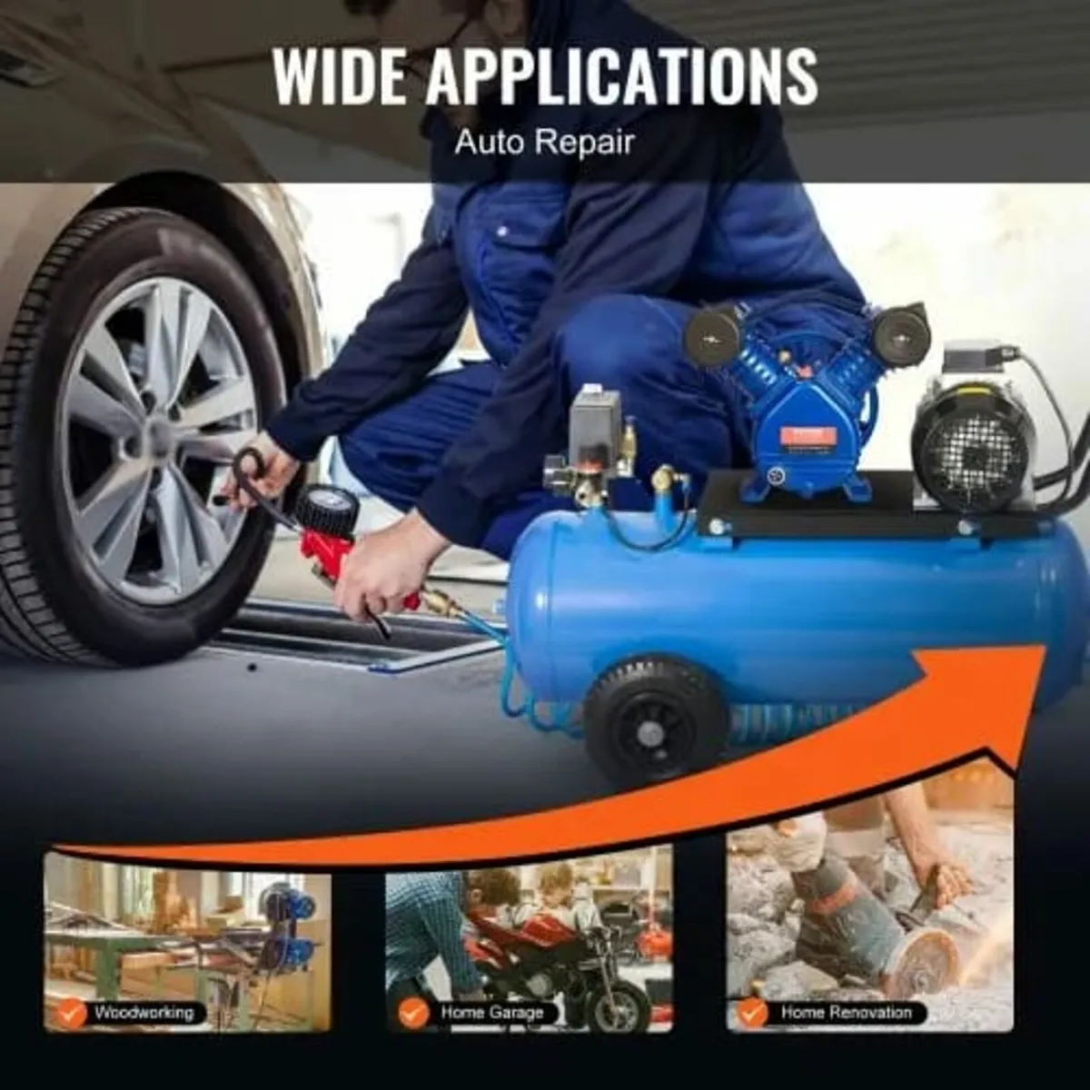 Air Compressor Pump Head, 3HP 6.25CFM  90PSI, Twi - Image 4