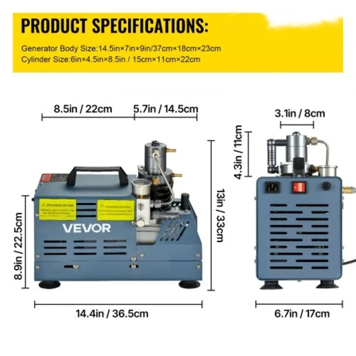 High Pressure Compressor, 4500PSI/30MPA High Press - Image 3