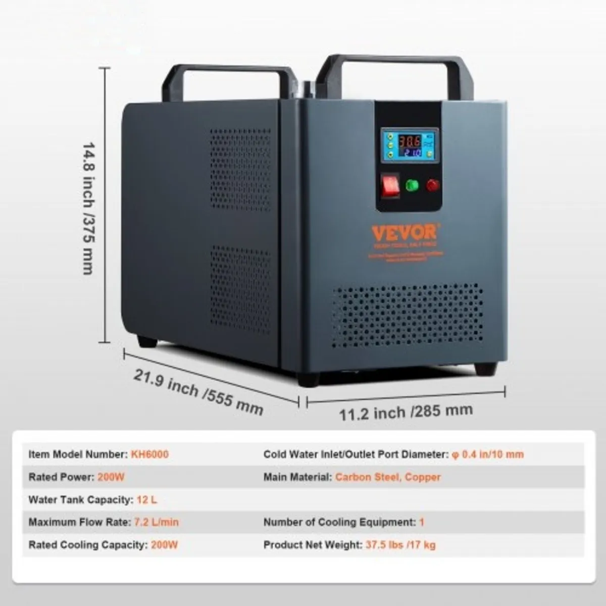 Industrial Water Chiller, KH-6000, 200W Industrial - Image 4