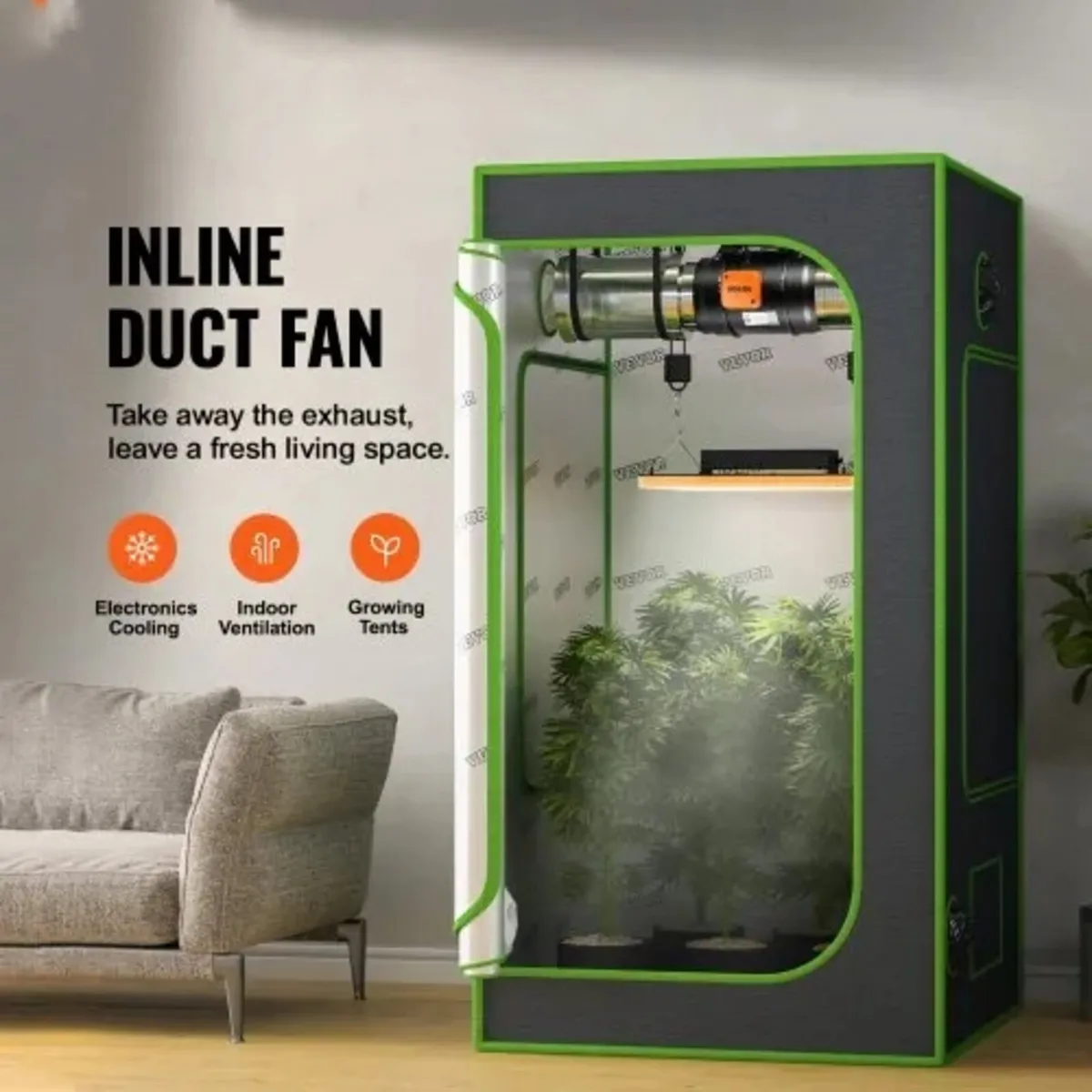 Inline Duct Fan, 6-Inch 402 CFM with Temperature H - Image 2