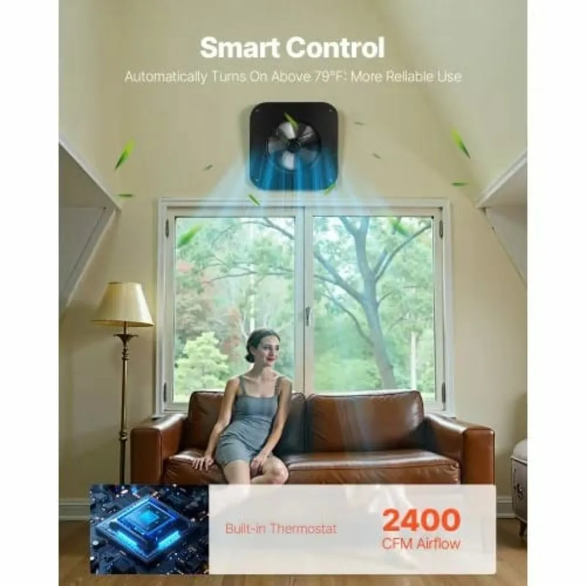 Roof Attic Exhaust Fan, 35W Smart Solar Roof Venti - Image 3