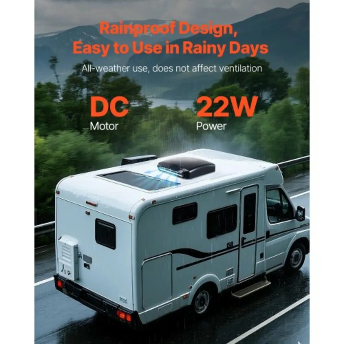 RV Vent Fan, 14 inch RV Roof Vent Fan 12V, Powerfu - Image 2