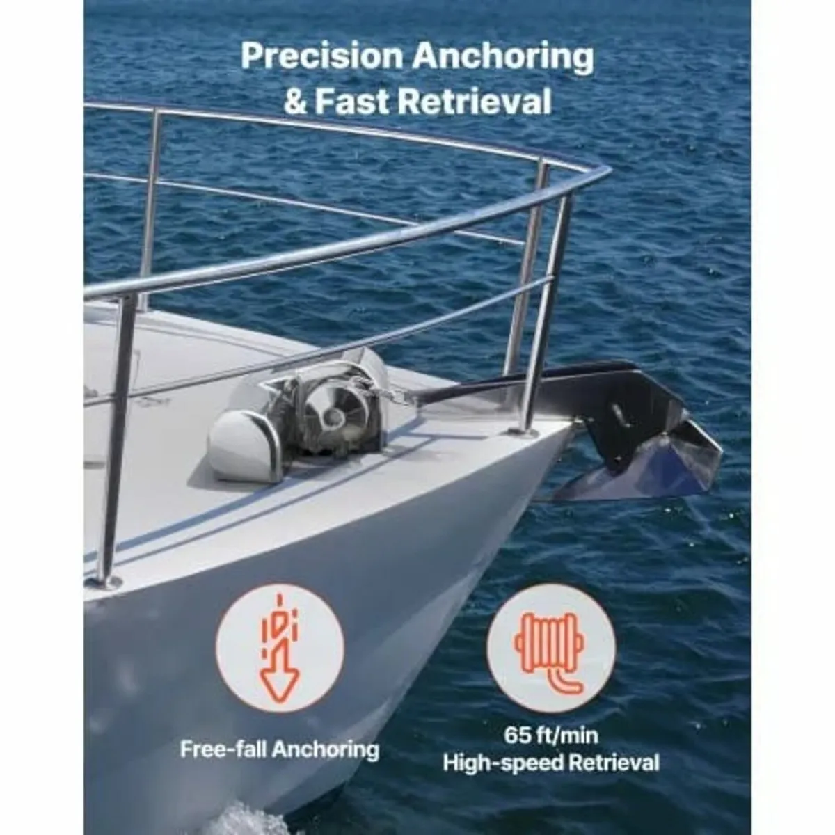 Horizontal Fishing Windlass, 12V DC 600W, Windlass - Image 3