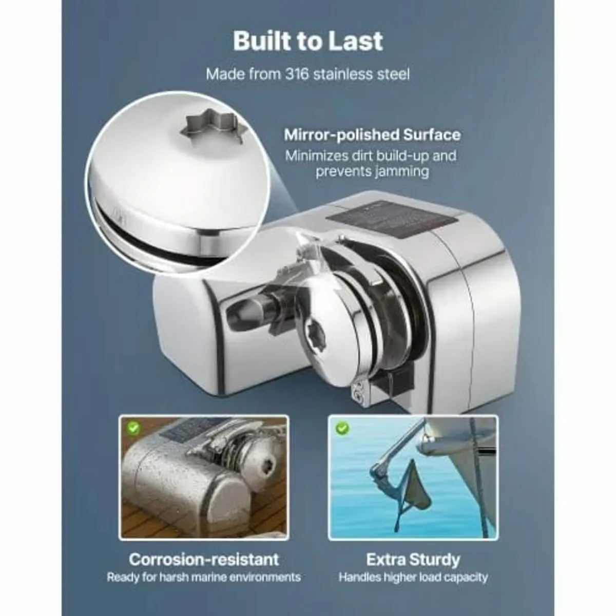 Horizontal Fishing Windlass, 12V DC 600W, Windlass - Image 4