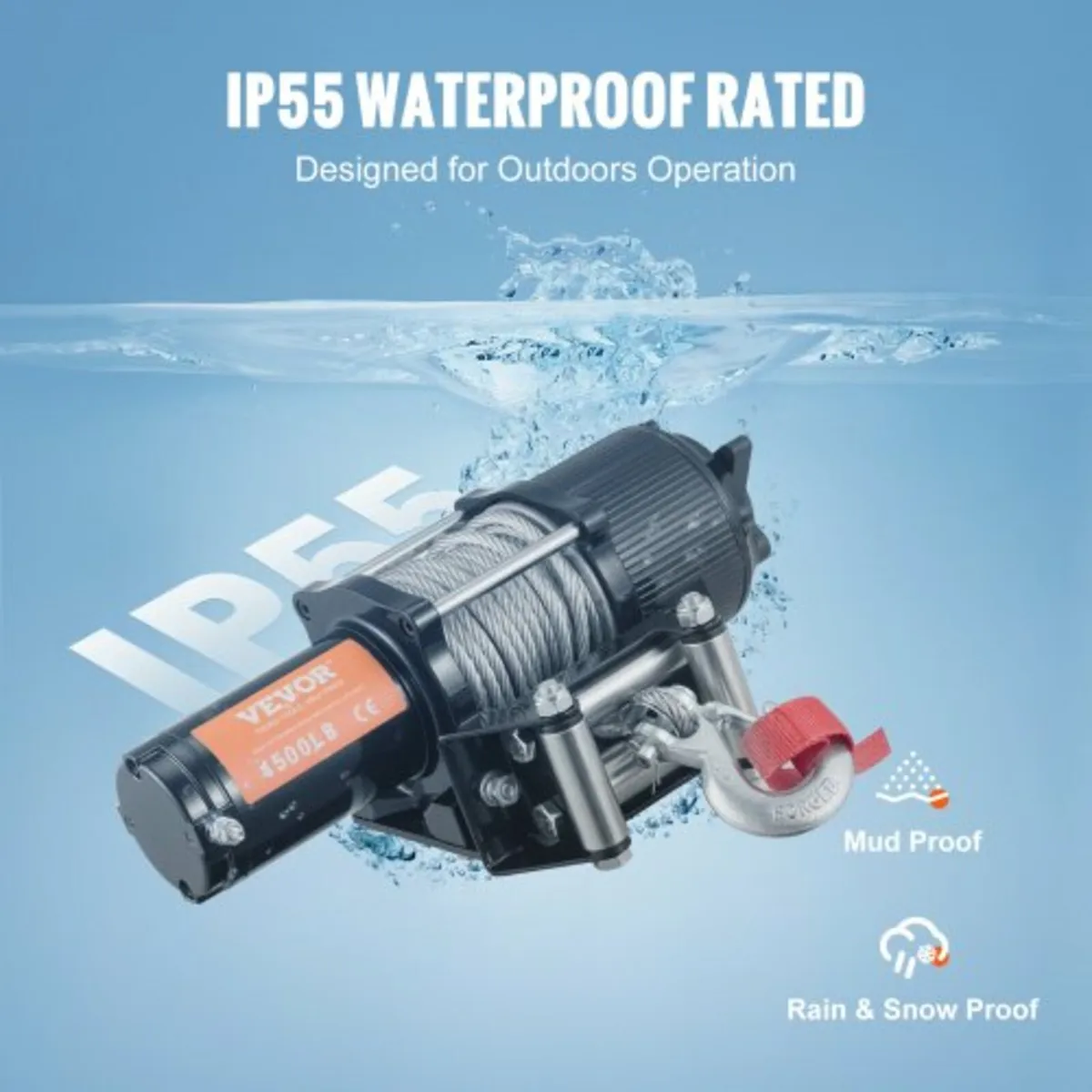 Electric Winch, 12V 4500 lb Load Capacity Steel Ro - Image 4