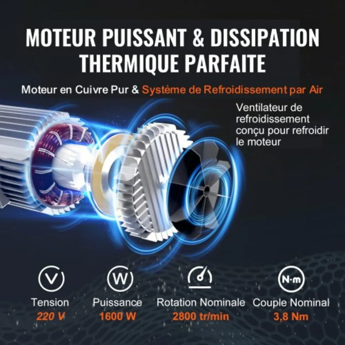 Electric Hoist, 998 kg Lifting Capacity, 1600W 220 - Image 3