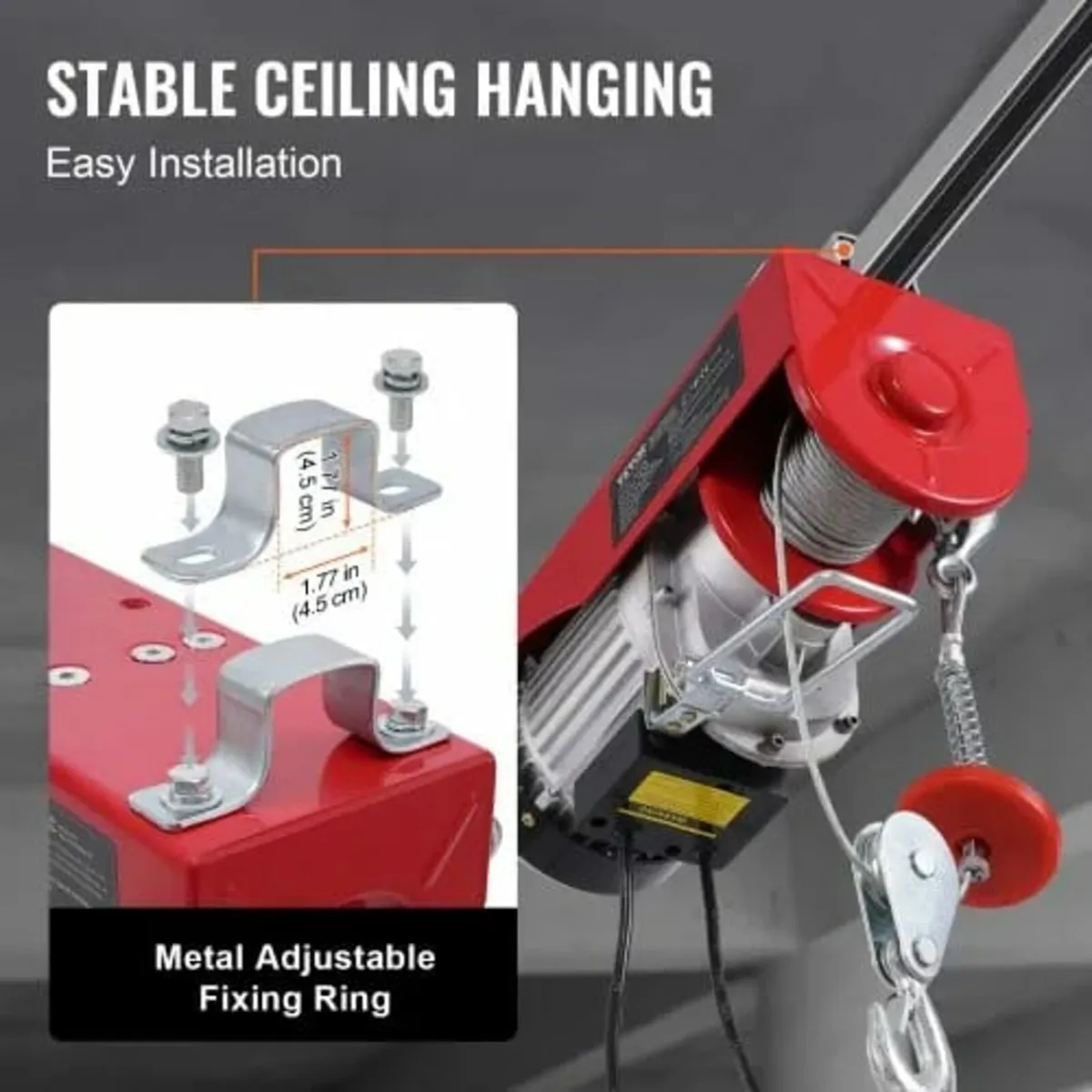 Electric Hoist, 880 lbs 230V Electric Winch with 1 - Image 4