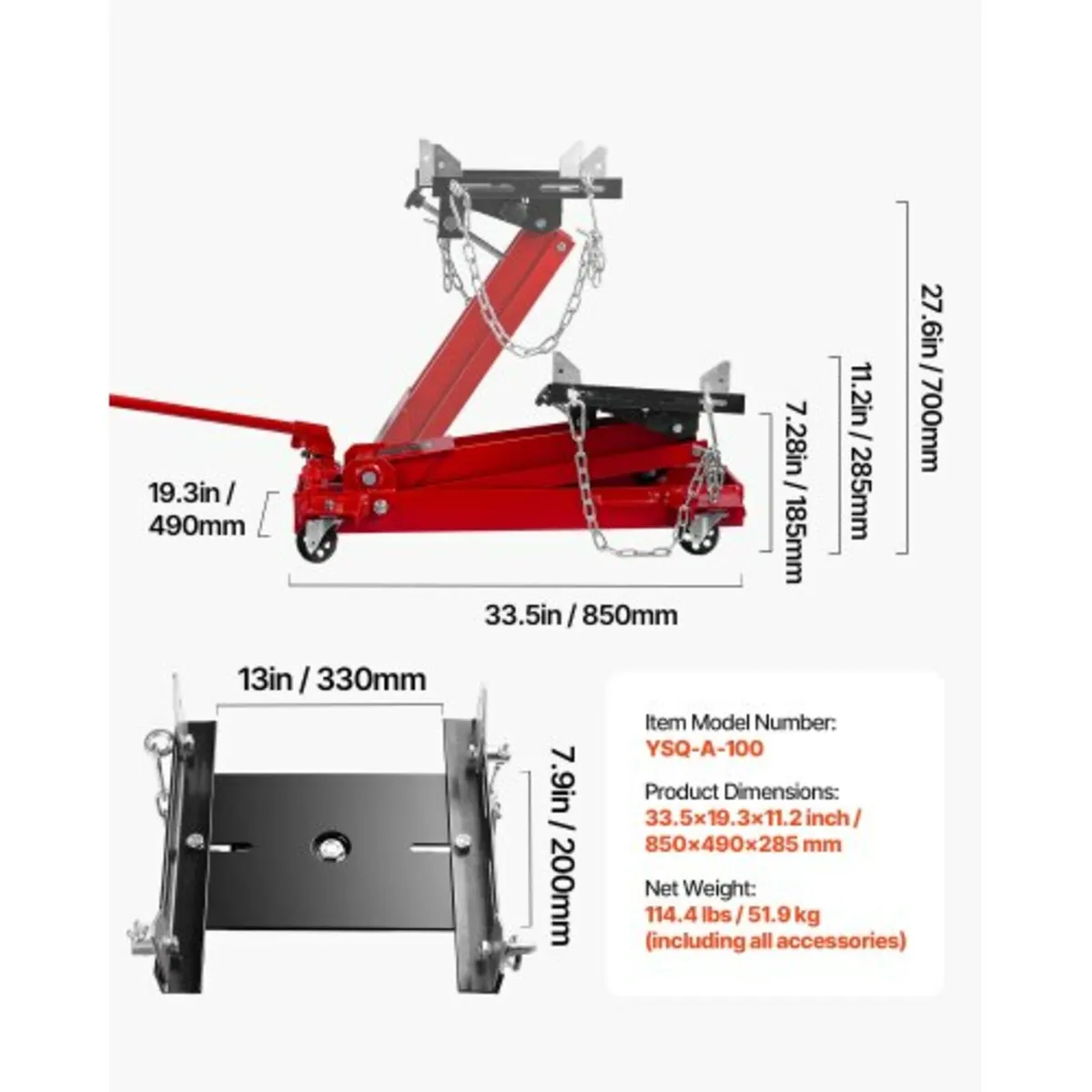 Low Profile Floor Jack, 2200 lbs / 1 Ton Lifting C - Image 4