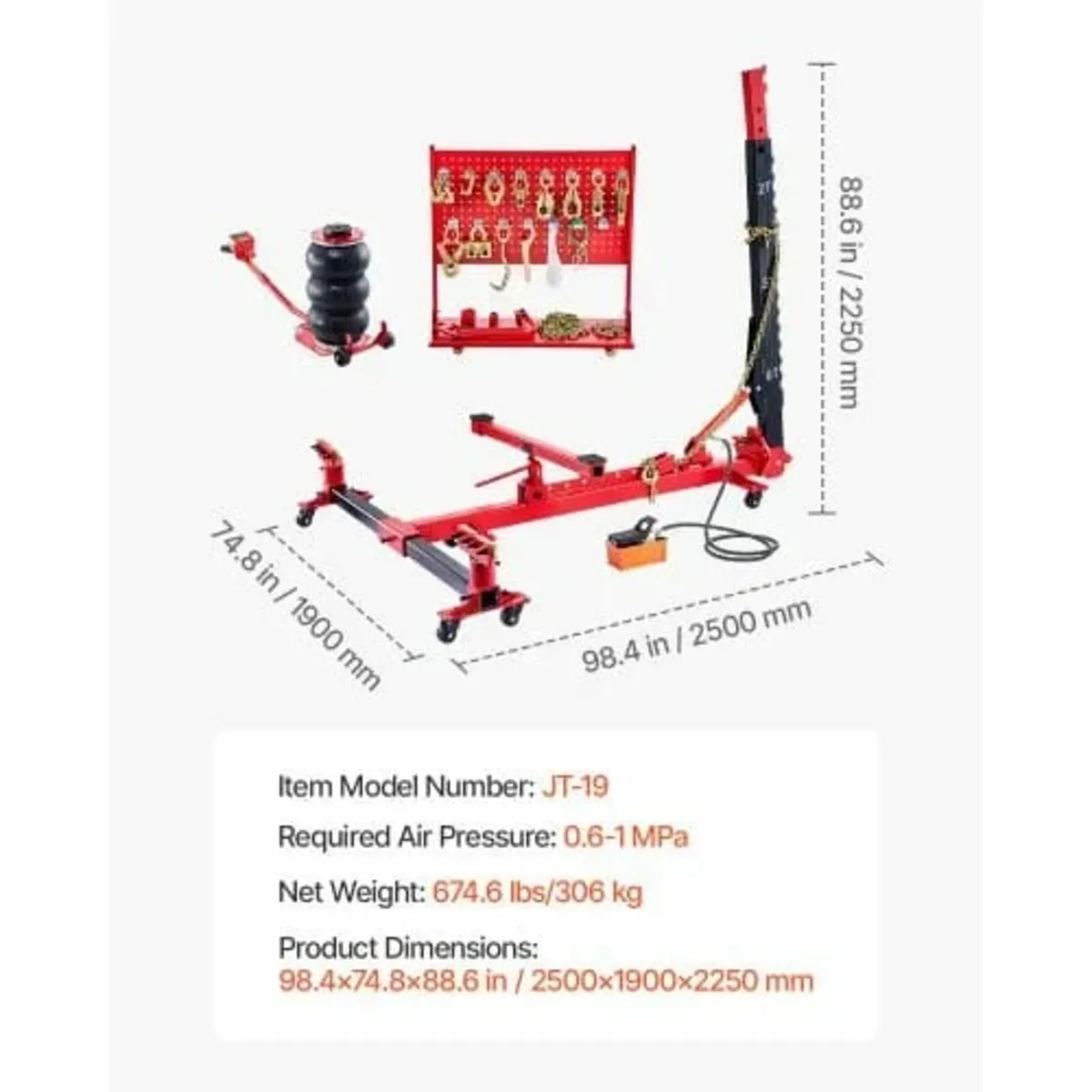 Auto Body Frame Puller Straightener, 6T Tension Ca - Image 4