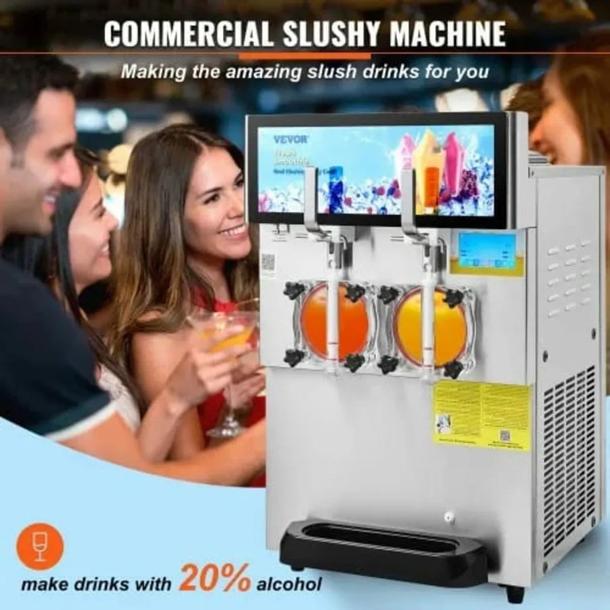 8L / 2.1 Gal Double Bowl Commercial Slushy Machine - Image 2