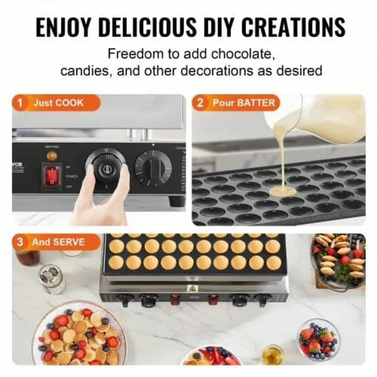 Mini Dutch Pancake Maker, 50PCS 43mm Diameter Dora - Image 3