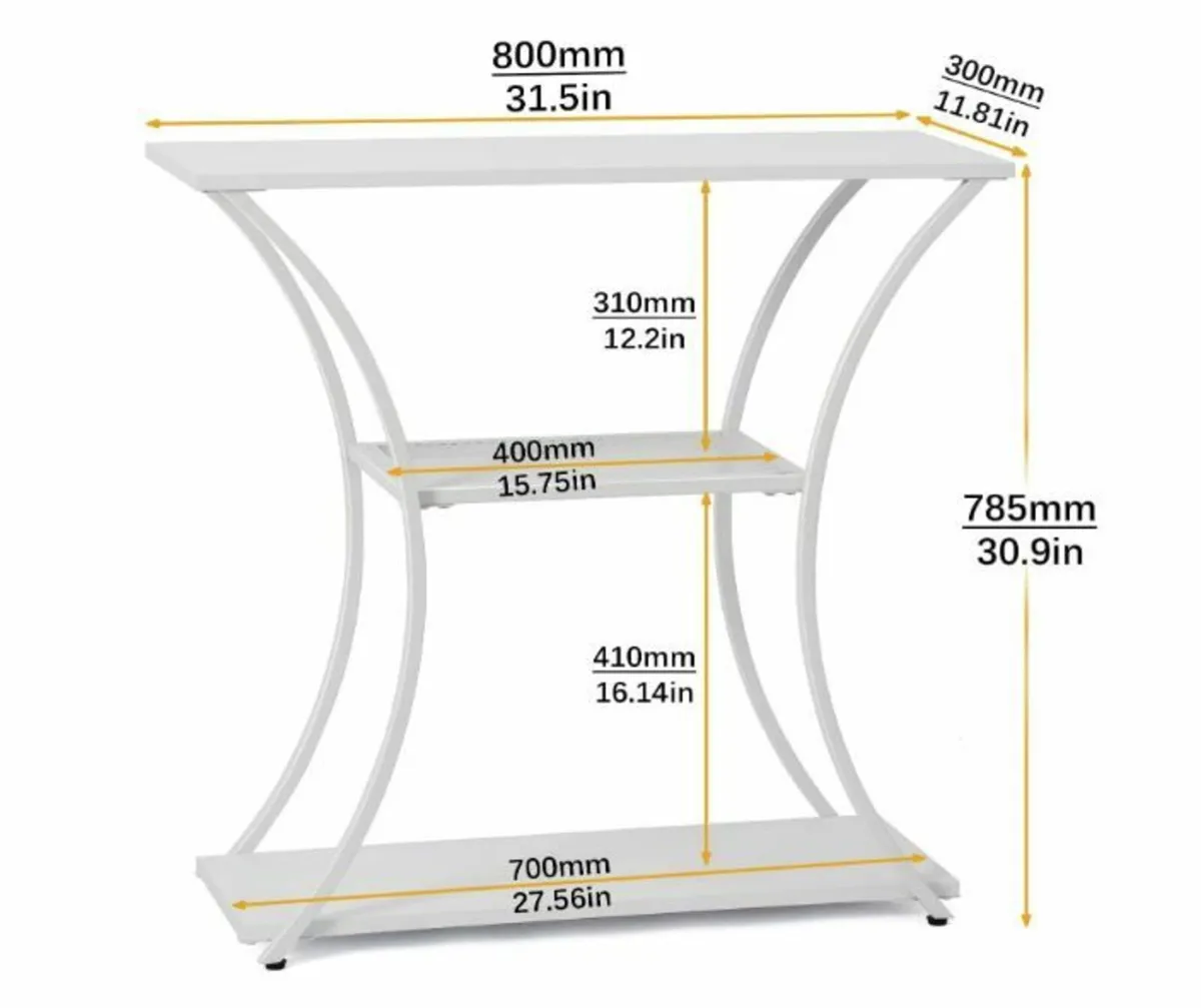 3-Tier Metal Console Table - Image 2