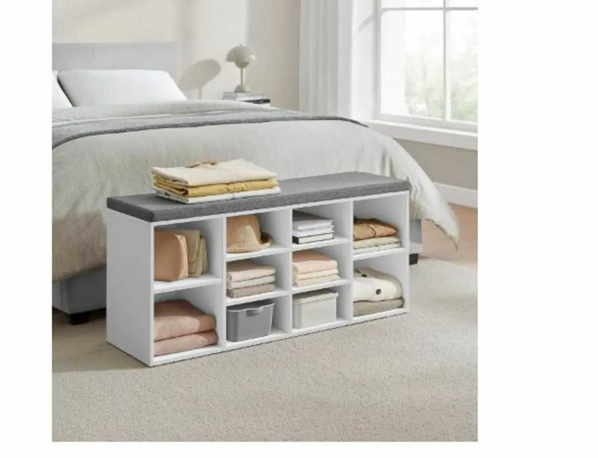 Shoe Bench, Shoe Rack with Seat - Image 4