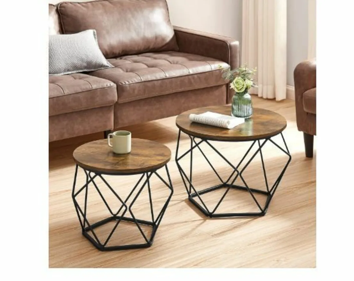 Round Coffee Table, Set of 2 - Image 3