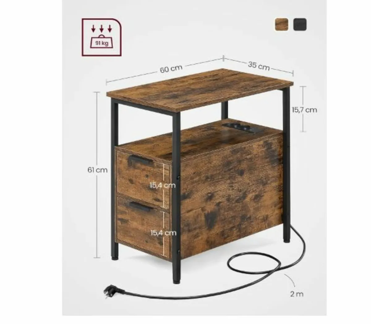 Side Table, Bedside Table - Image 4