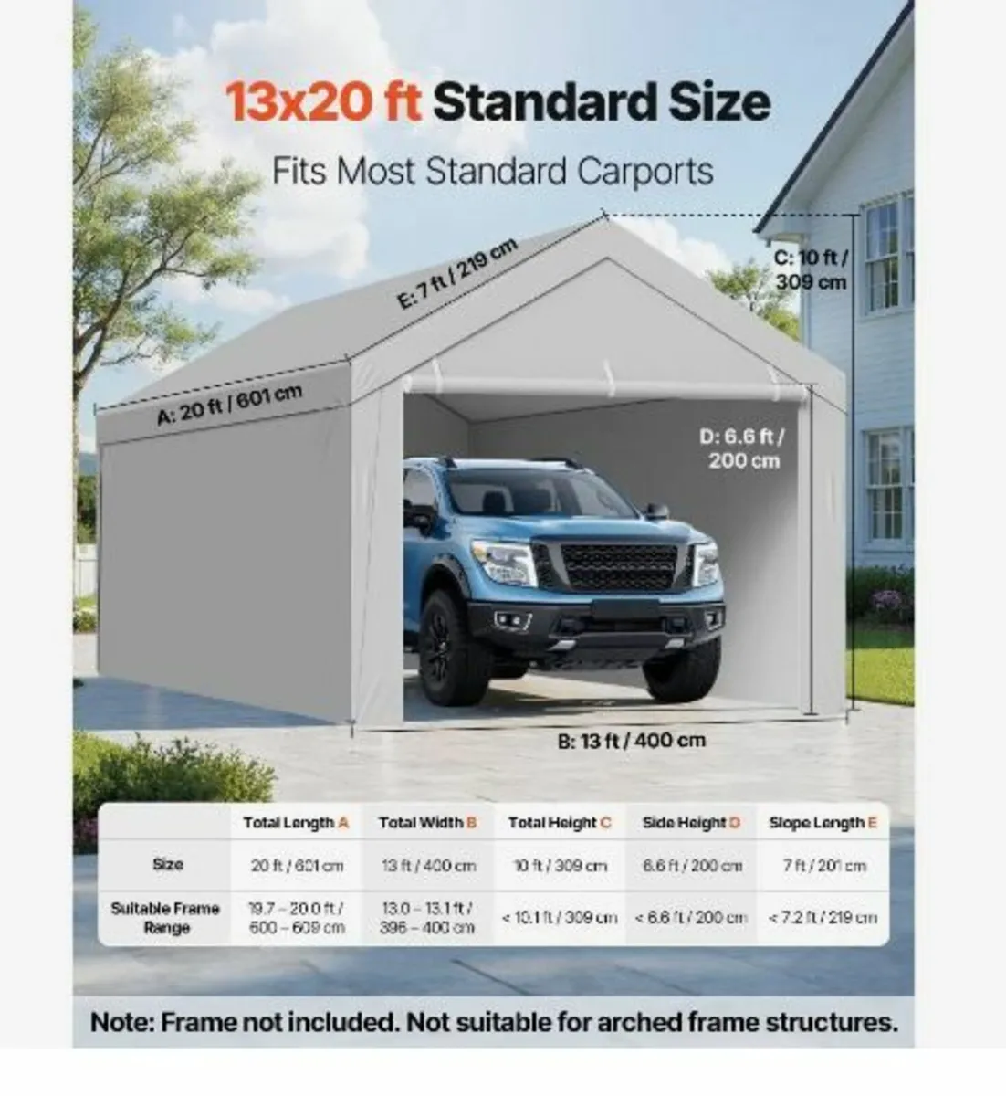 Carport Replacement Canopy, 6 x 4 m - Image 2