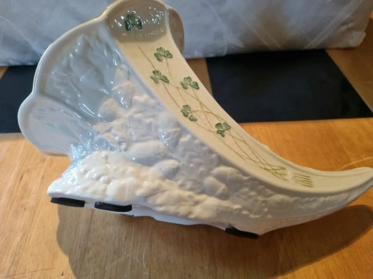 Belleek, Cornucopia Vase - Image 1