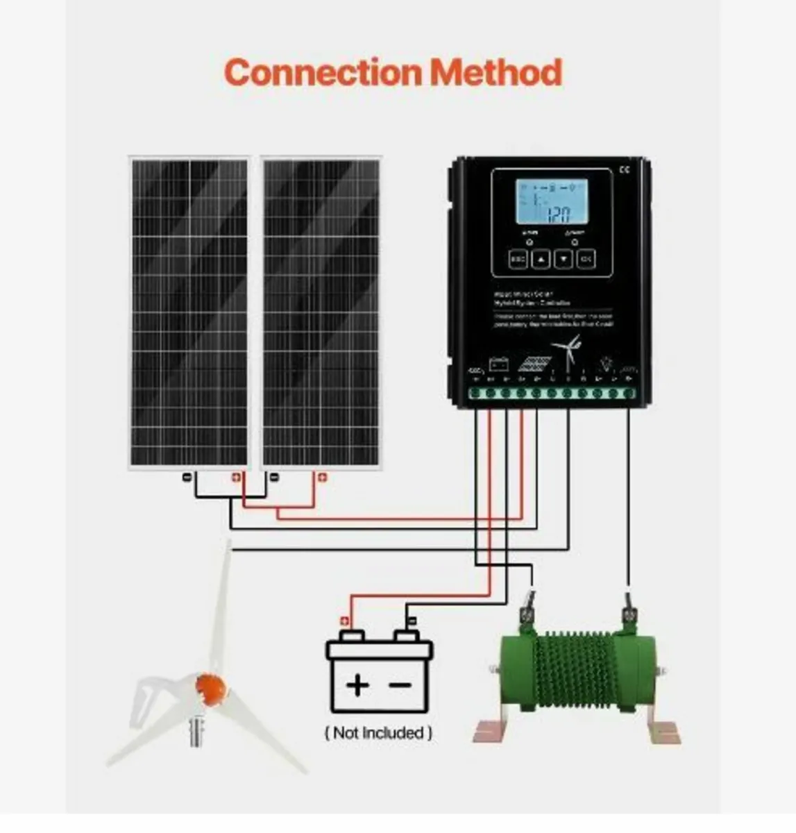 12V 400W Solar Wind Power Kit, 2PCS - Image 4