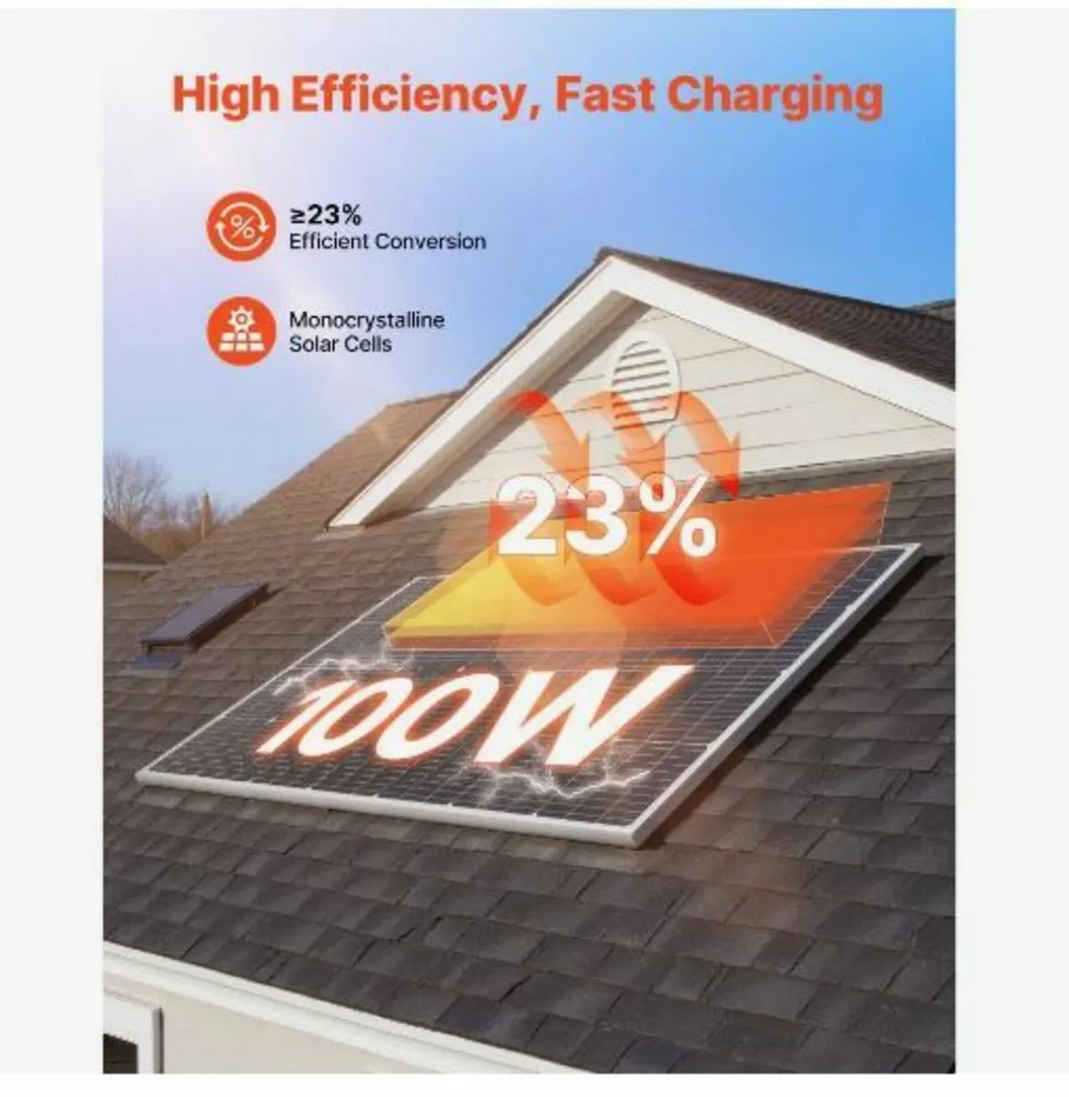 4PCS 100W Monocrystalline Solar Panels - Image 2