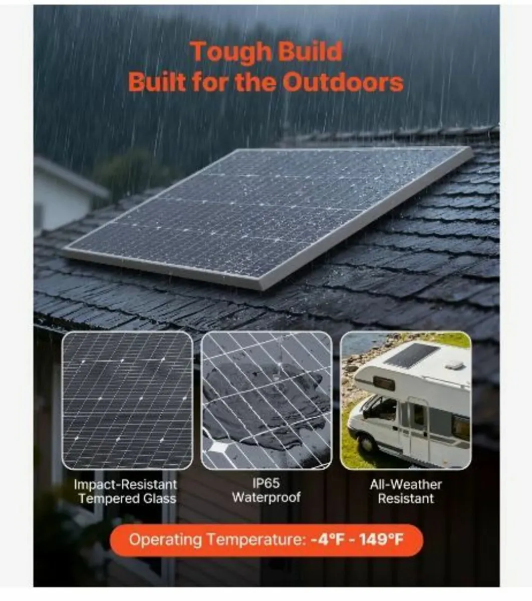 4PCS 100W Monocrystalline Solar Panels - Image 4