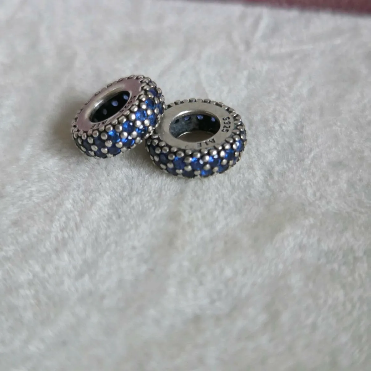 Pandora blue sparkle pave spacer Charm - Image 1