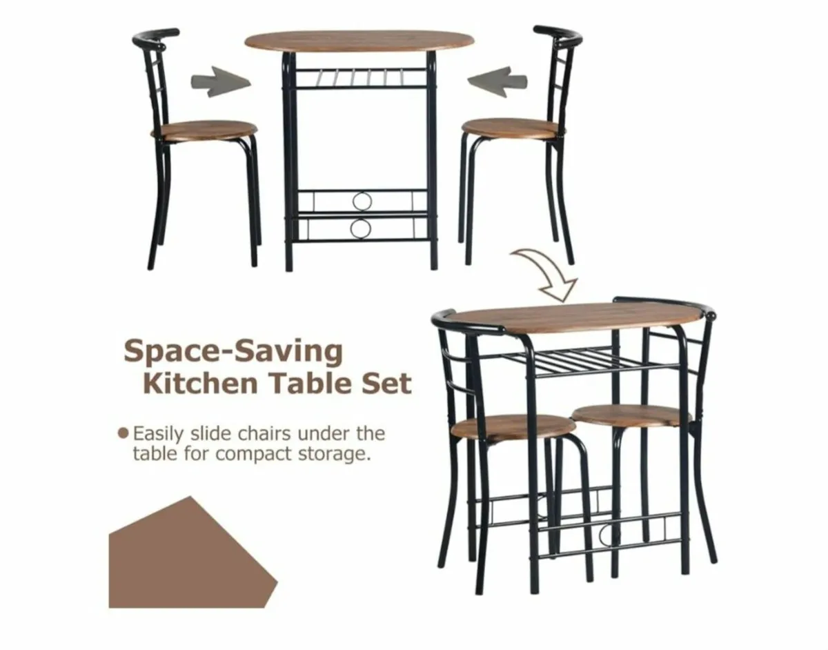 Kitchen table & two chairs - Image 4