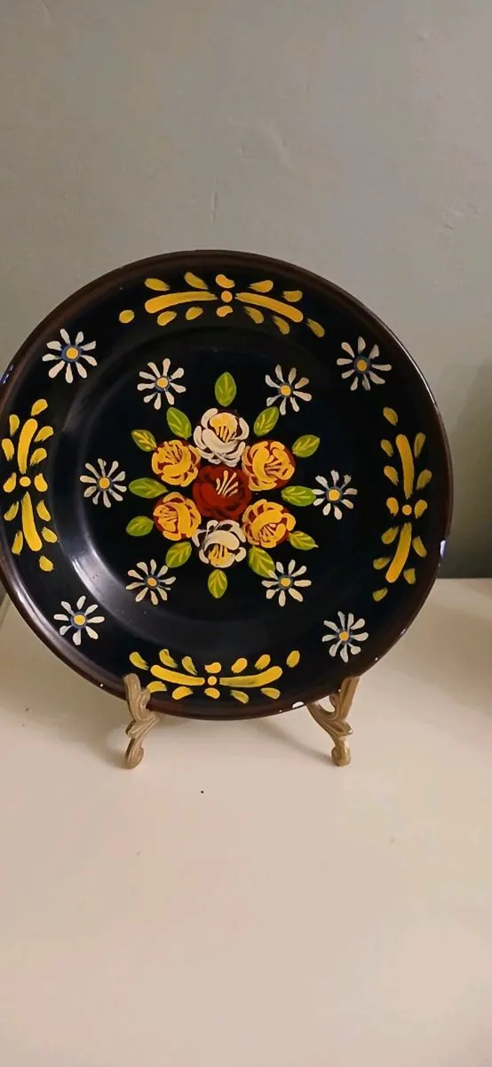 Vintage Handpainted Enamel Tin Plates - Image 3