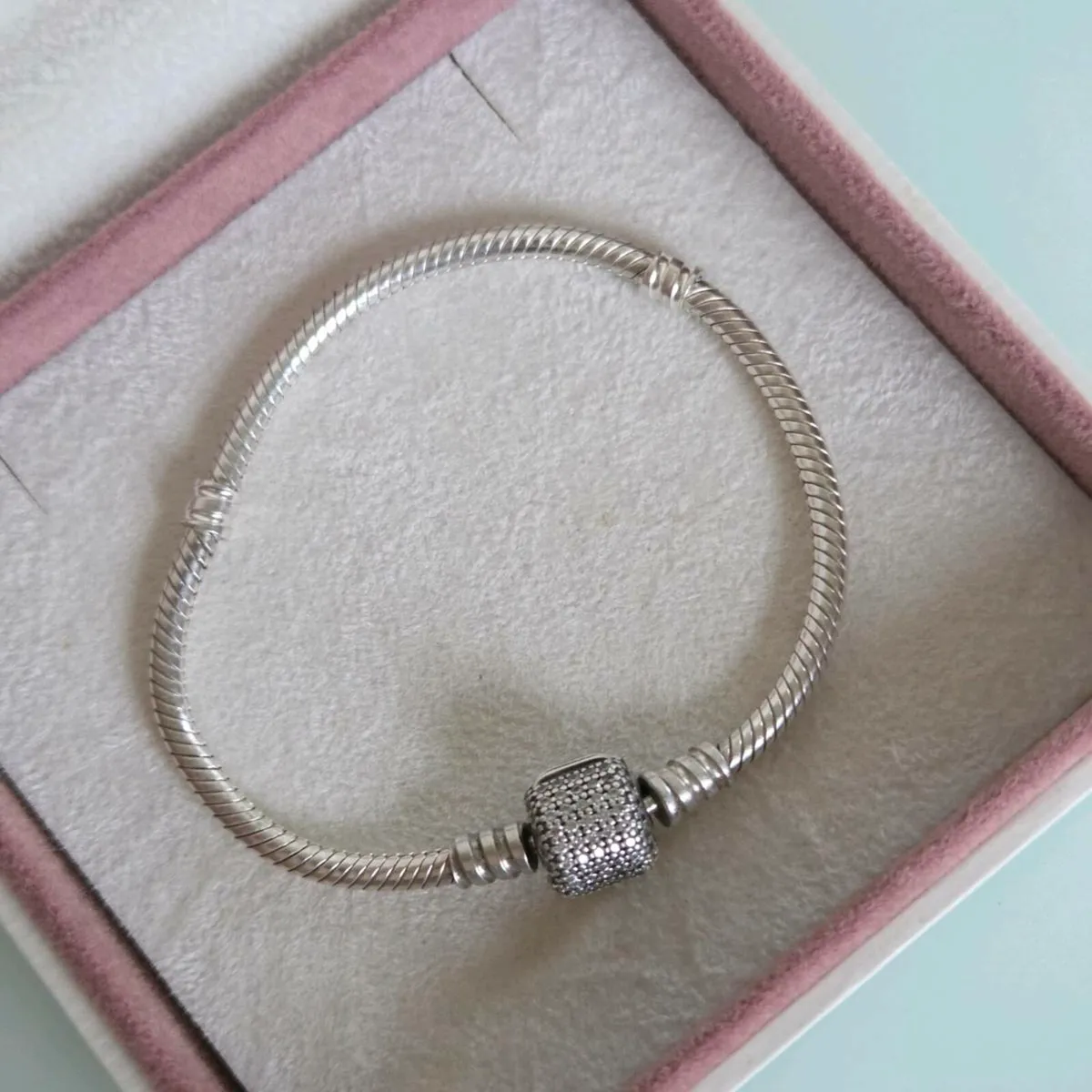 Genuine Pandora bracelet Pave claps size 18cm f - Image 2