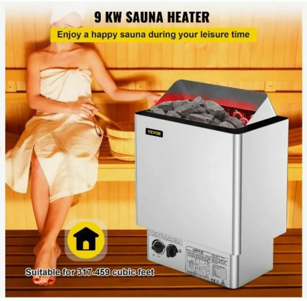9KW Sauna Heater Stove 380V-415V - Image 2