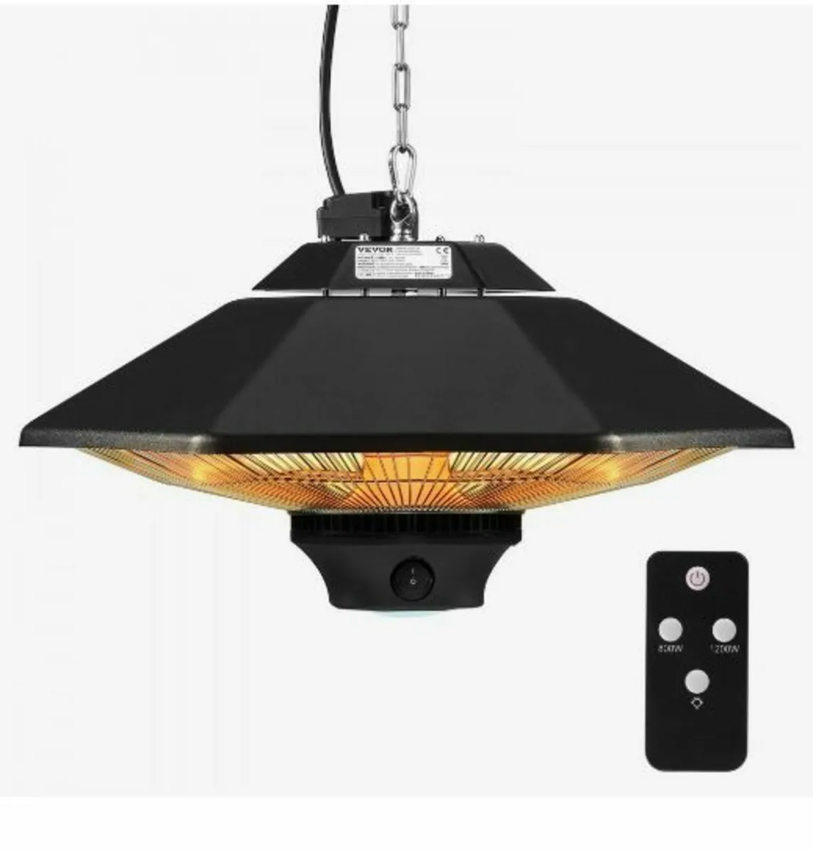 Hanging Patio Heater, 2000W Remote Control - Image 1