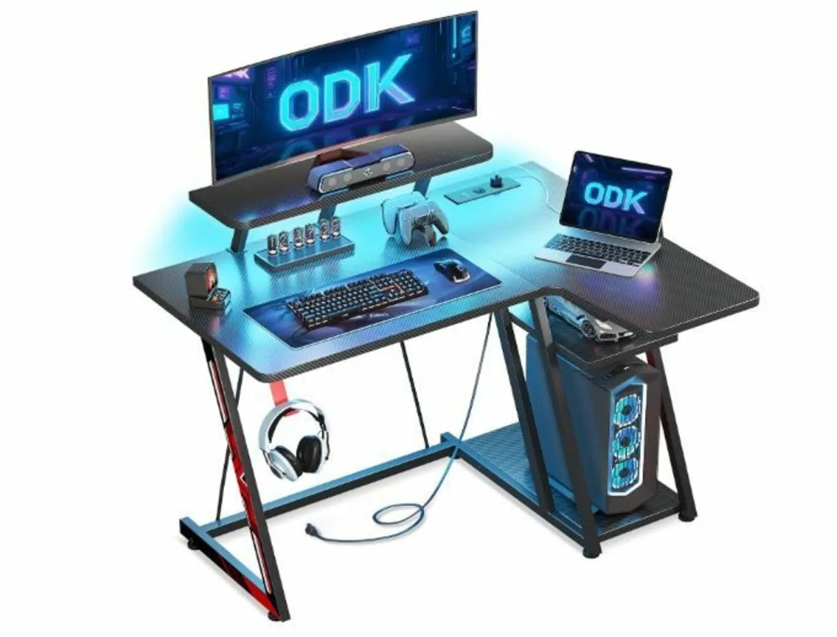 Gaming Table with LED Lighting and Sockets - Image 3