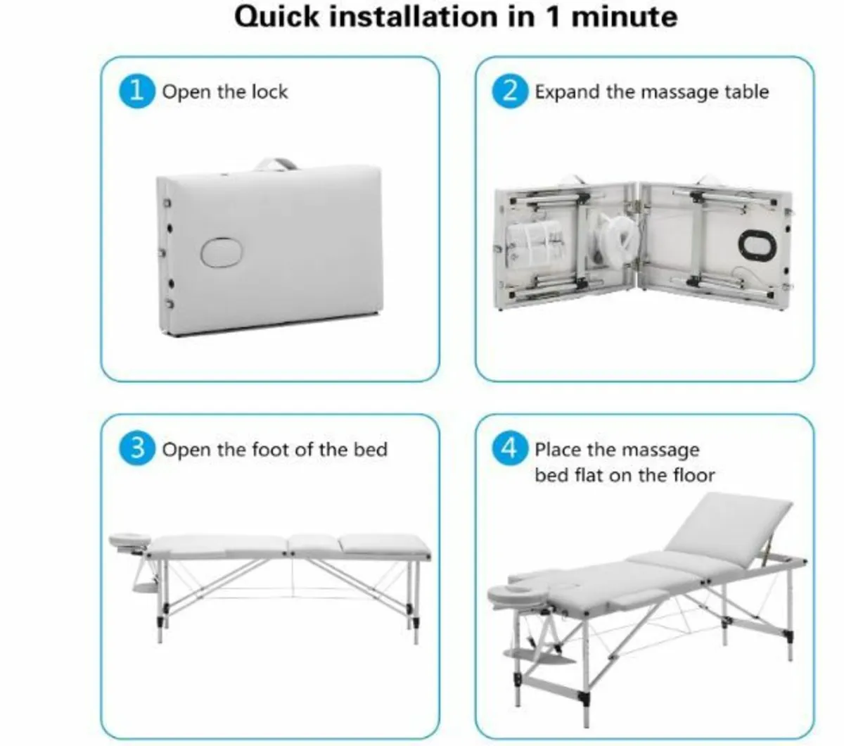 Mobile Massage Table 198 x 60 x 81 cm - Image 2