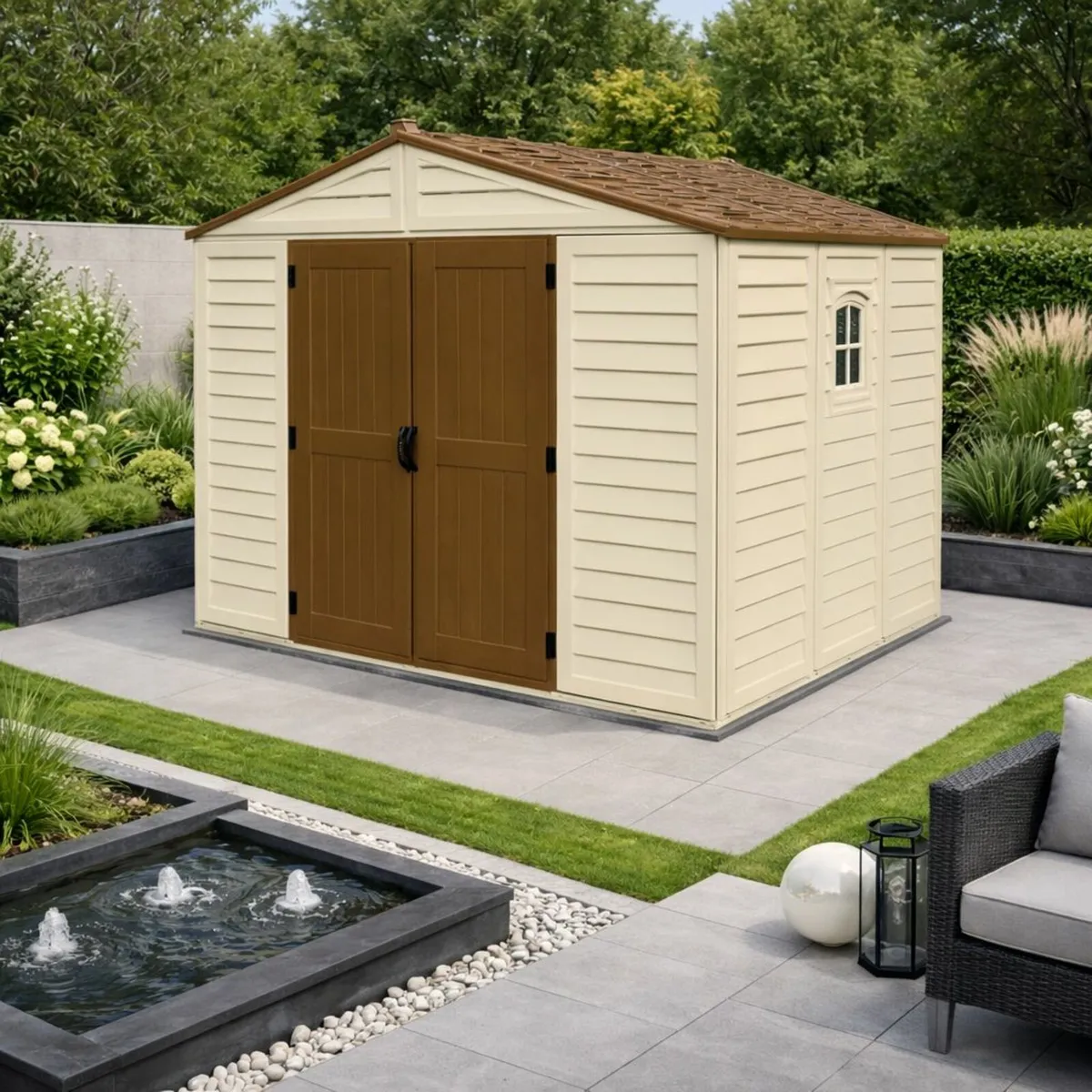 10×8 Duramax WoodBridge Plus Vinyl Plastic Shed - Image 1